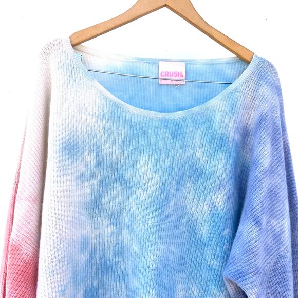 Crush Cashmere Scottie Painted Balloon Cloud Tie Dye Rainbow Sweater M Large - Picture 7 of 10